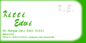 kitti edvi business card